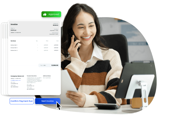 A person at a desk making easier payments