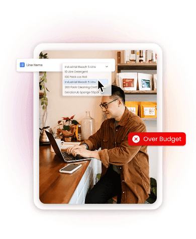 A man controlling his buying habits with purchase orders